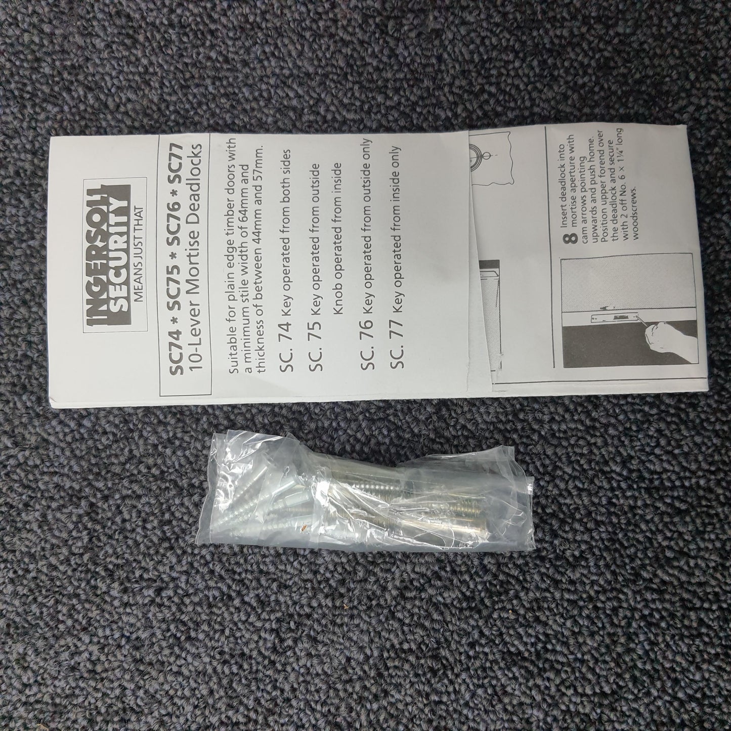 Ingersoll SC75 10-Lever Mortise Deadlock in Satin Chrome