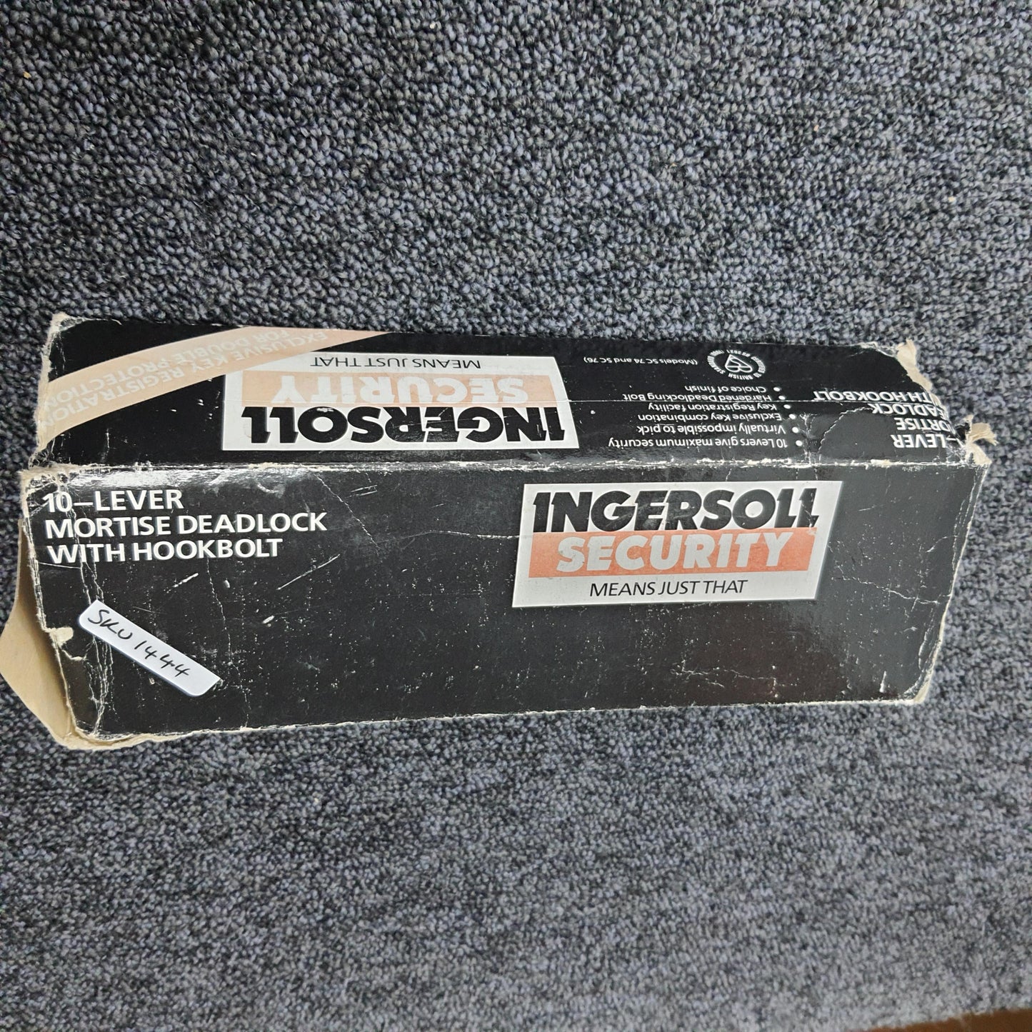 Ingersoll SC76 single-sided 10-Lever Mortise Deadlock in Satin Chrome