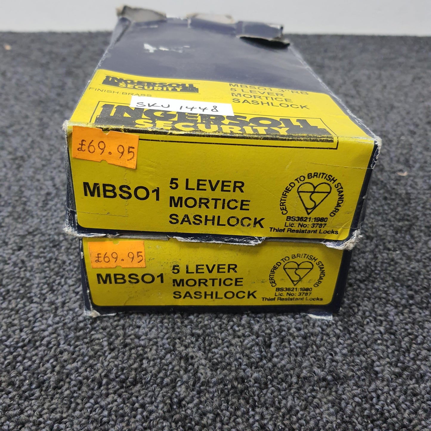 Job Lot of 2 x MBSO1 3" BS3621 Sashlocks in Brass