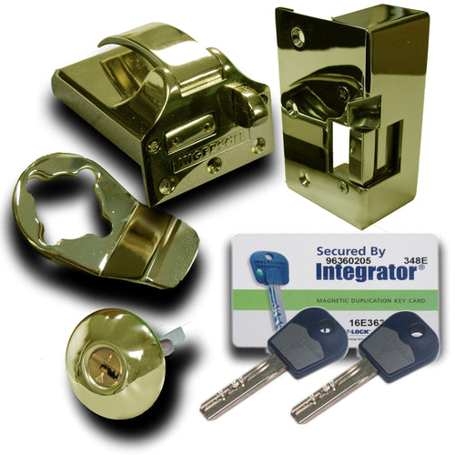 Ingersoll SC73E Non-Double Locking Nightlatch with Electric Release, Mul-T-Lock Cylinder, INWARD-OPENING DOORS, POLISHED BRASS