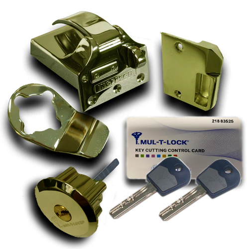 Ingersoll SC73 Non-Double-Locking Nightlatch, Mul-T-Lock Cylinder, INWARD-OPENING DOORS, POLISHED BRASS