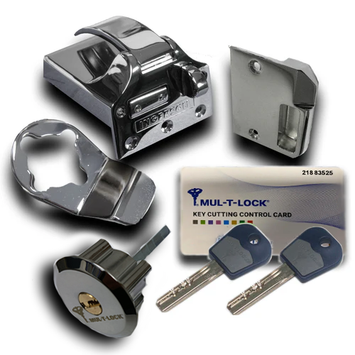 Ingersoll SC73 Non-Double-Locking Nightlatch, Mul-T-Lock Cylinder, INWARD-OPENING DOORS, POLISHED CHROME