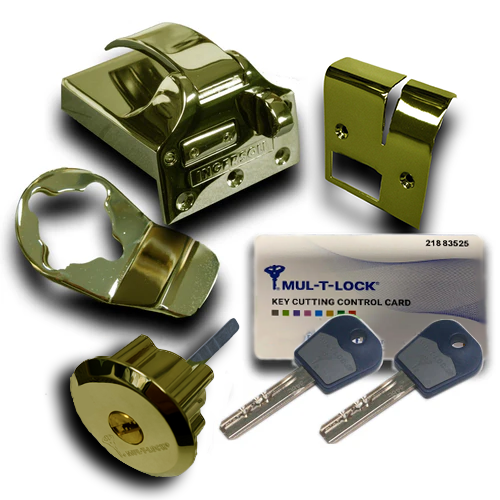 Ingersoll SC73 Non-Double-Locking Nightlatch, Mul-T-Lock Cylinder, OUTWARD-OPENING DOORS, POLISHED BRASS