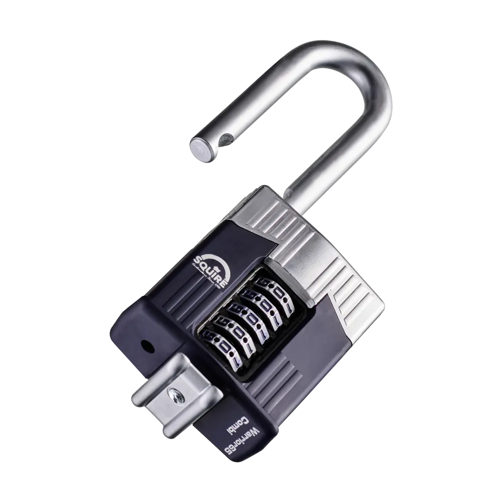 Squire Warrior Combi 65/2.5 - Long Shackle Heavy-Duty Combination Padlock