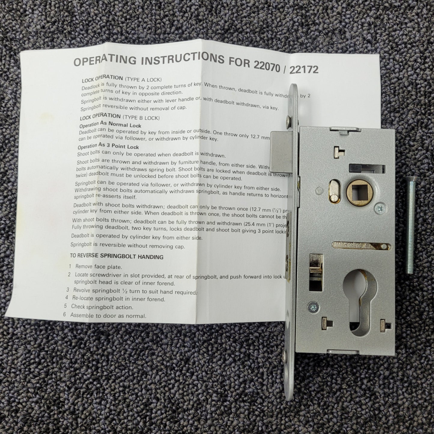 UNION L222070 Euro 2" Mortice Sashlock for Metal Doors