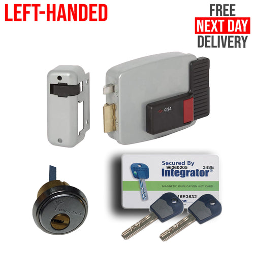 Classic CISA Lock Wooden Doors Mul Cylinder Inward Opening Left Handed Satin Chrome