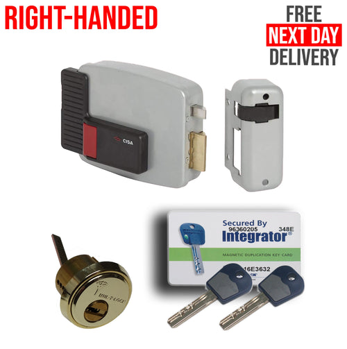 Classic CISA Lock Wooden Doors Mul Cylinder Inward Opening Right Handed Polished Brass