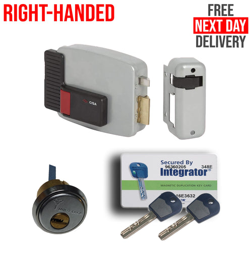 Classic CISA Lock Wooden Doors Mul Cylinder Inward Opening Right Handed Satin Chrome