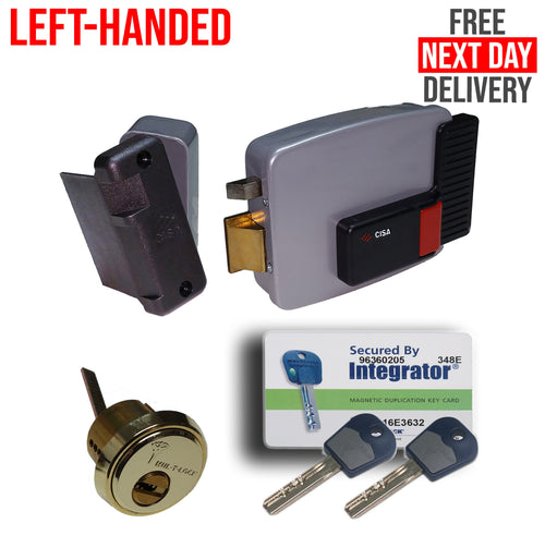Classic CISA Lock Wooden Doors Mul Cylinder Outward Opening Left Handed Polished Brass