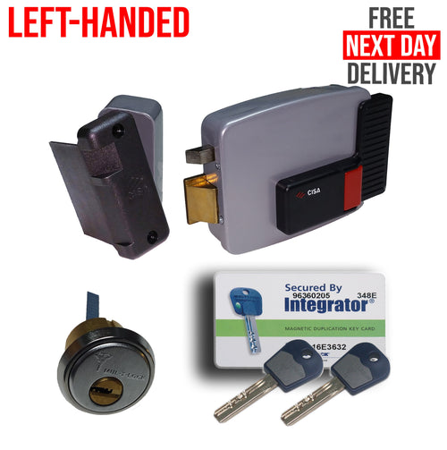 Classic CISA Lock Wooden Doors Mul Cylinder Outward Opening Left Handed Satin Chrome