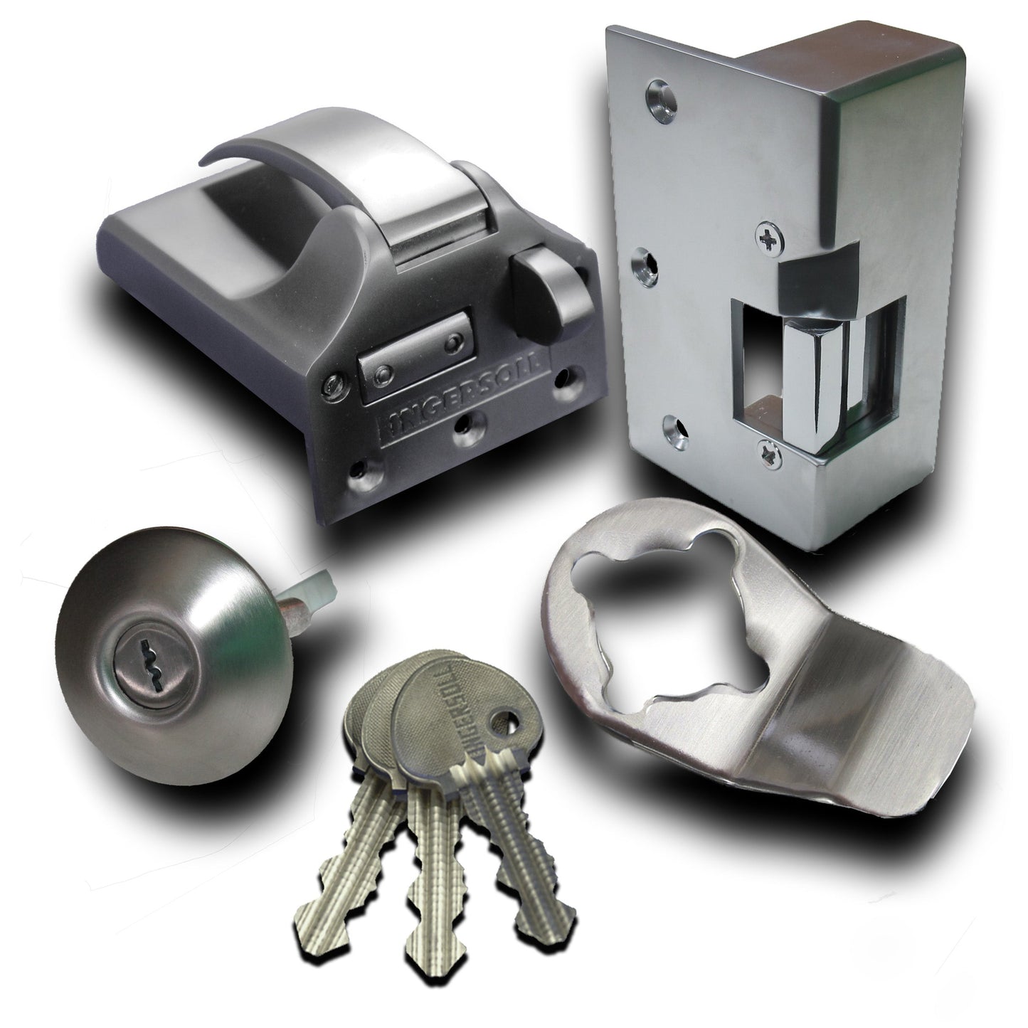 Ingersoll SC73E Non Double Locking Nightlatch Electric Release Classic Cylinder Satin Chrome 12v Fail Unlock