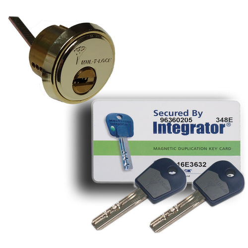 Classic CISA Lock for Wooden Doors, Mul-T-Lock Cylinder, POLISHED BRASS