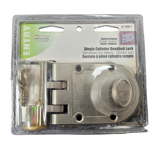 Defender Security U 10817 Deadlock, Jimmy-Resistant, Single Cylinder Door Lock