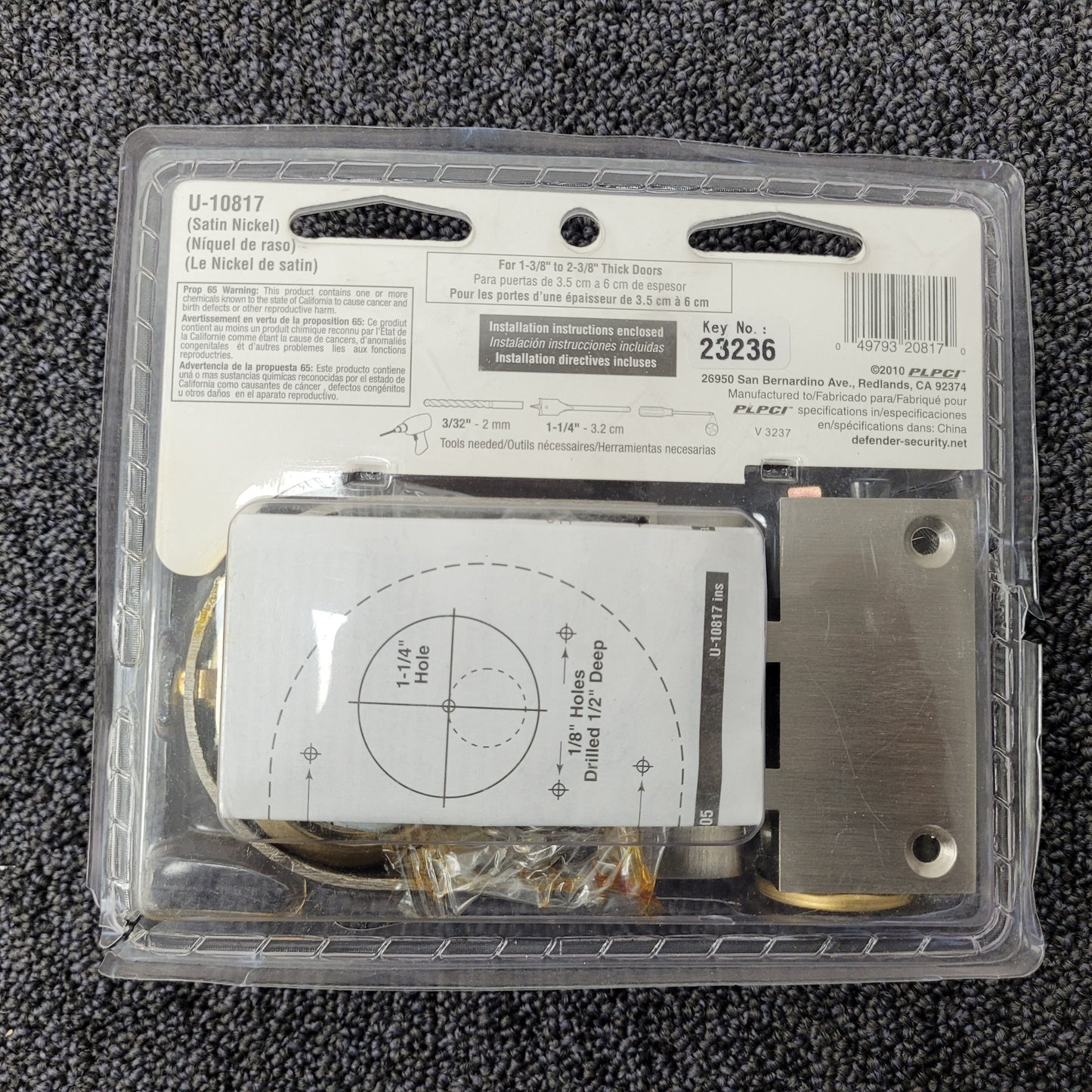 Defender Security U 10817 Deadlock, Jimmy-Resistant, Single Cylinder Door Lock