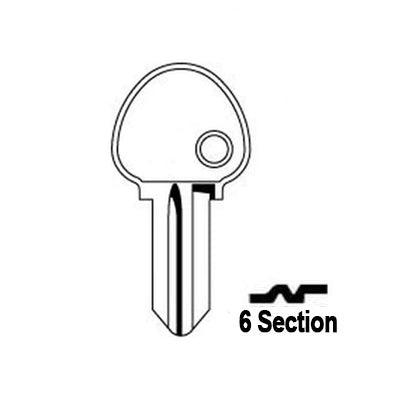 Ingersoll 6 Lever Padlock Key Blank