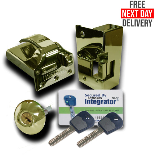 Ingersoll SC73E Non-Double Locking Nightlatch with Electric Release, Mul-T-Lock Cylinder, INWARD-OPENING DOORS, POLISHED BRASS