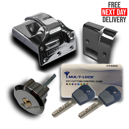 Ingersoll SC73 Non-Double-Locking Nightlatch, Mul-T-Lock Cylinder, OUTWARD-OPENING DOORS, POLISHED CHROME