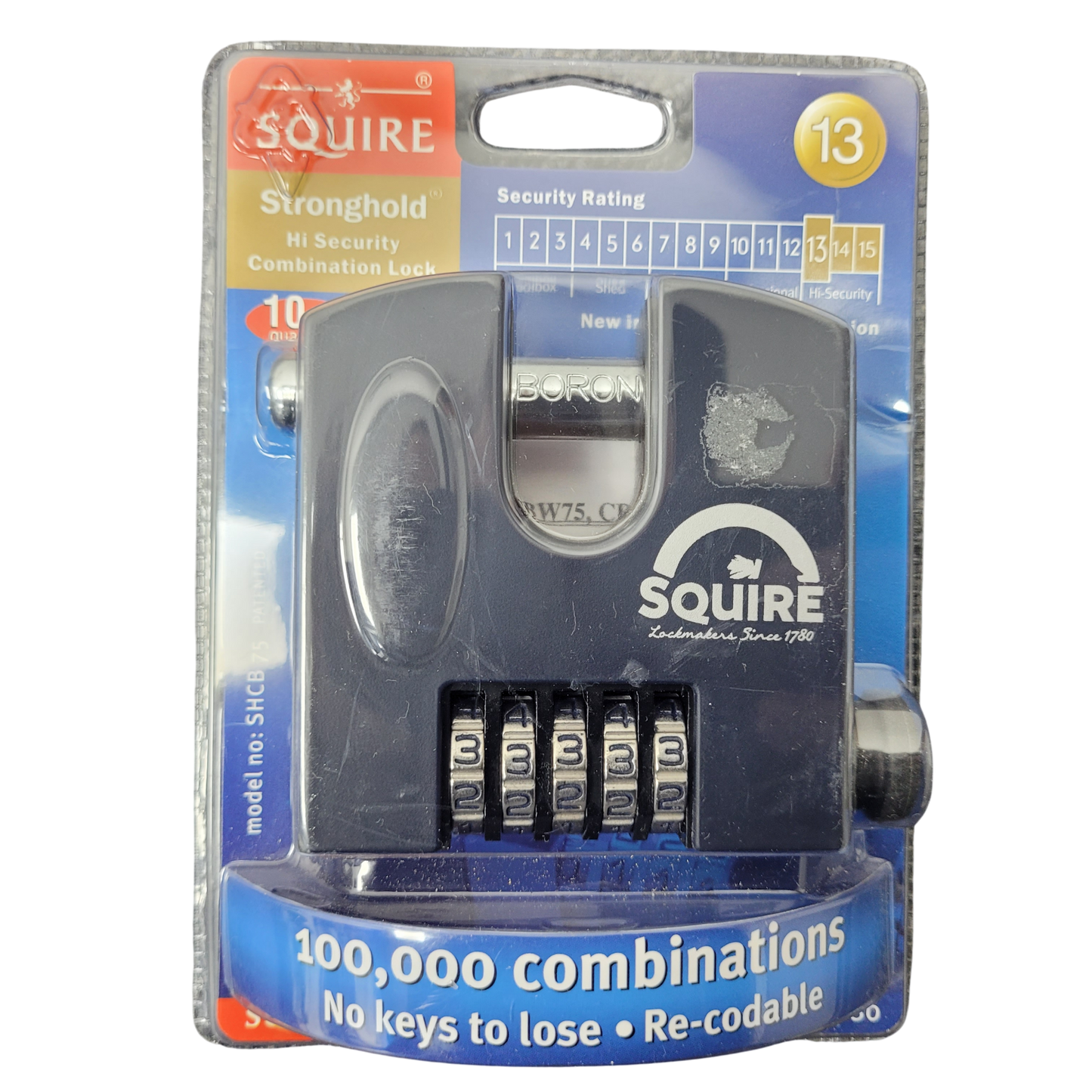 Squire SHCB75 - 75mm Combination Block Padlock
