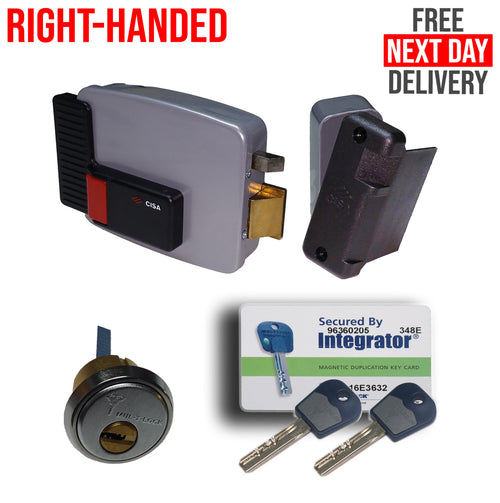 Classic CISA Lock Wooden Doors Mul Cylinder Outward Opening Right Handed Satin Chrome