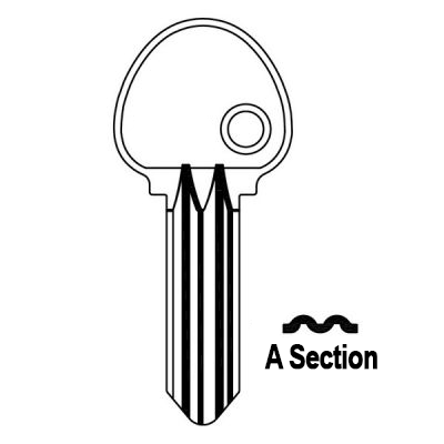 Ingersoll Cylinder Key Blank - A Section