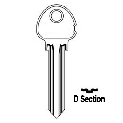 Ingersoll Cylinder Key Blank - D Section