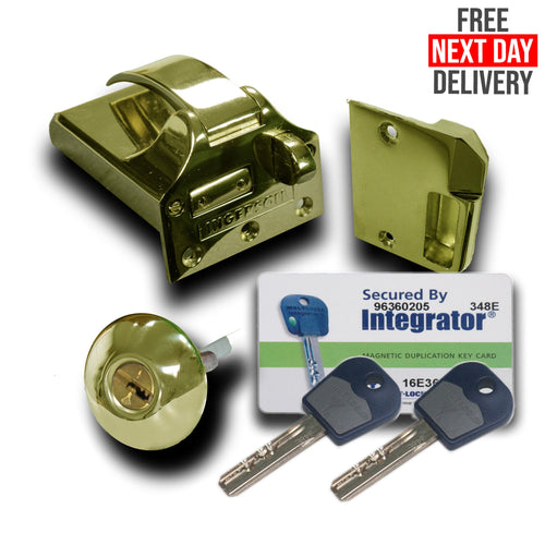 Ingersoll SC71 Double Locking Nightlatch Mul Lock Cylinder Inward Opening Polished Brass