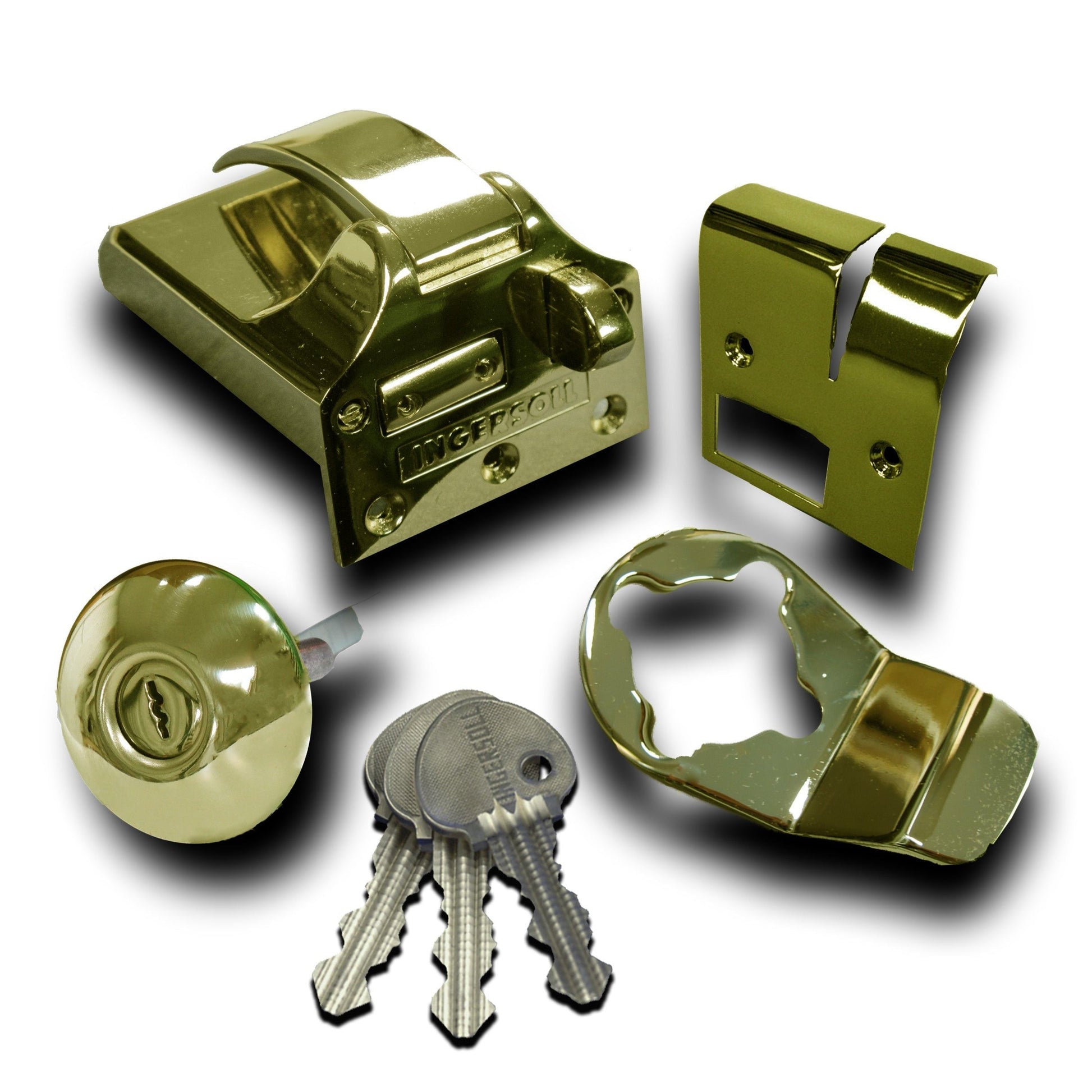 Ingersoll SC71 Non Double Locking Nightlatch Classic Cylinder Outward Opening Polished Brass