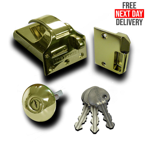 Ingersoll SC73 Non Double Locking Nightlatch Classic Cylinder Inward Opening Polished Brass